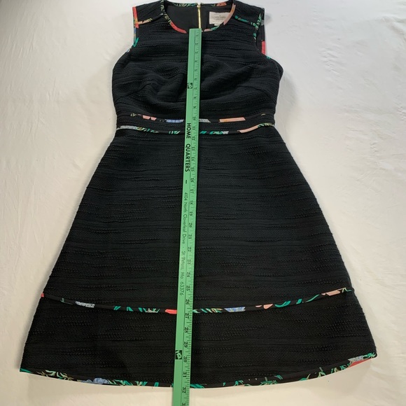 Kate Spade New York Womens Black Cotton Blend Blossom Trim Tweed Dress Size 6 - Picture 4 of 10